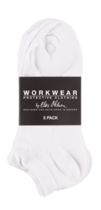 Ankelsocka vit, 5-pack