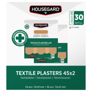 Housegard tekstilplaster små og store, 2 x 45-pakning