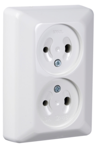 Elko RS 2-vägs utanpåliggande vägguttag 12/48 V