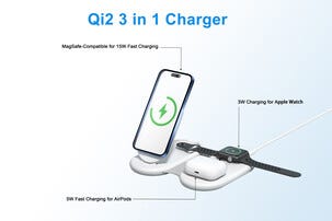 Trådlös laddare 3-i-1 Qi2 magnetisk, Apple och Android