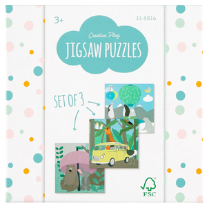 Pussel 3-pack djurmotiv 