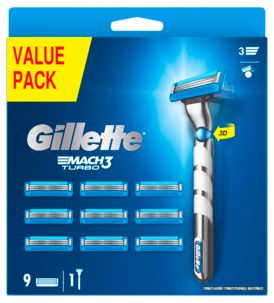 Partahöylä Gillette Mach3 Turbo + 10 partaterää