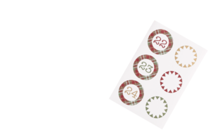 Adventskalender påsar med etiketter 1–24 