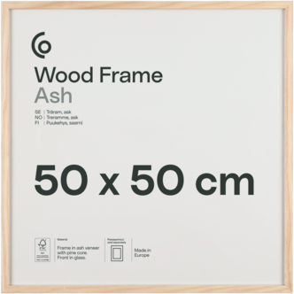 Kvadratisk fotoramme av FSC-merket tre på 50 x 50 cm