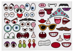 Puuhakirja ja tarroja, Funny Faces