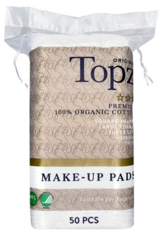 Topz Original Square Make-Up Pads bomullspads, 50-pakning