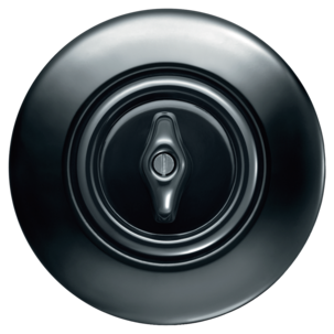 Hager serie 1930 innfelt kronevender med vribryter, porselen