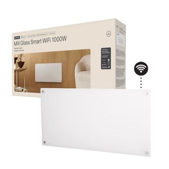 Mill Glass Smart wifi-varmeovn Gen. 4, hvit, 1000 W