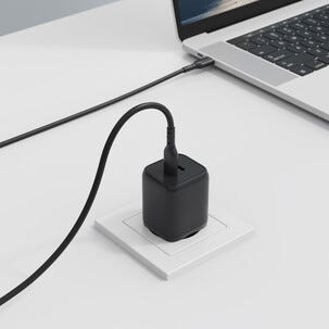 USB-C-lader Dual Port GaN 65 W, 1 m kabel