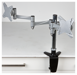 TV-/näyttöteline pöydälle, 2 näytölle, Exibel