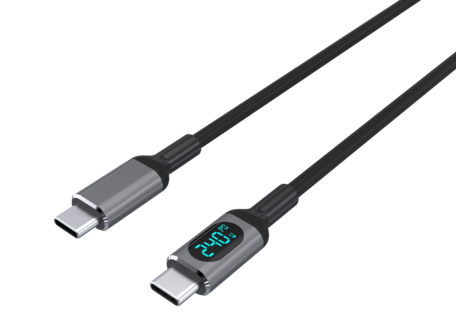 USB-C- till USB-C-kabel med display, 1 m