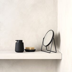 Såpedispenser i steingods, svart