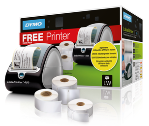Dymo LabelWriter 450 etikettskriver med etiketter
