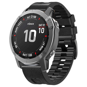 Armbånd til Garmin 26 mm, lær og silikon
