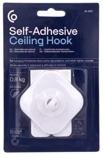 Självhäftande takkrok, maxbelastning 0,8 kg
