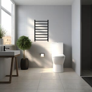 Pax Foxtrot Duo håndkletørker elektrisk, svart