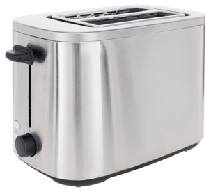 Brödrost 2 skivor, rostfritt stål