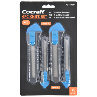 Cocraft brytbladskniv 9 och 18 mm brytblad, 4-pack