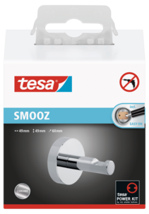 Tesa Smooz badrockskrok självhäftande, förkromad metall