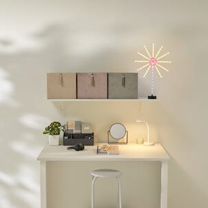 Stjerne med fyrverkeri- og lyseffekter i farger, LED, 55 cm