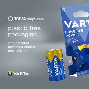Varta Longlife Power C/LR14-batterier, 20-pakning