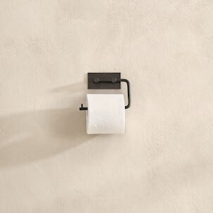 Selvheftende toalettpapirholder, svart