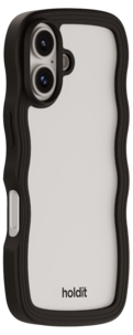 Holdit Wavy Suojakuori iPhone 16, läpinäkyvä