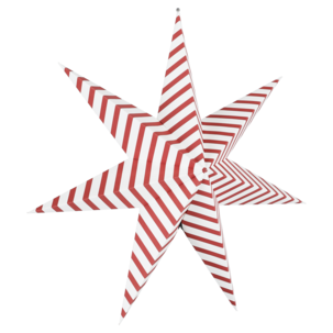Adventsstjärna röda och vita ränder, papper, 50 cm