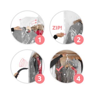 Vakuumpåsar för 4 galgar för kläder, 2-pack