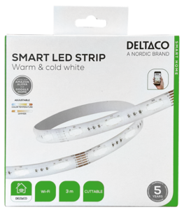 Deltaco Smart LED-valonauha 9 W SH-CHLS3M, sisälle, 3 m