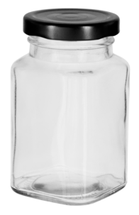 Liten glasskrukke med skrulokk 290 ml, 4-pakning