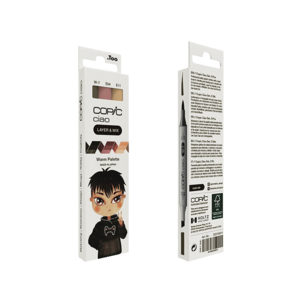 Copic Ciao Layer & Mix, pennor Warm Palette, 3-pack