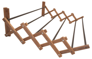 Aurora tørkestativ til vegg i tre og metall, uttrekkbart