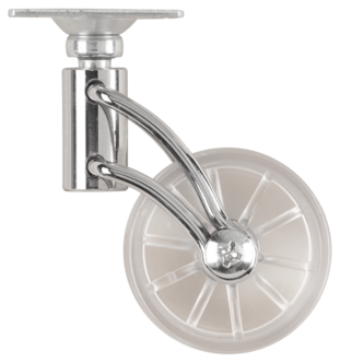 Möbelhjul med kromad bygel