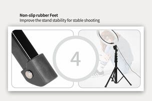 LED ringlight med stativ, för mobil, 1,55 m