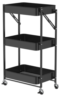 Trillevogn med skuffer til bad og kjøkken, sammenleggbar