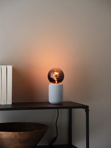 Savunvärinen lamppu LED E27 Smokey, musta, 95 mm