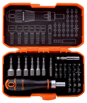 Bahco bitssett med skrutrekker og hylser, 36 deler