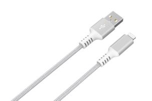 Stofftrukket USB-A til Lightning ladekabel for iPhone 1,5 m Clas Ohlson