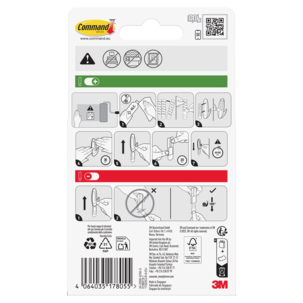 Command självhäftande strips L, transparent, 1,8 kg, 8-pack