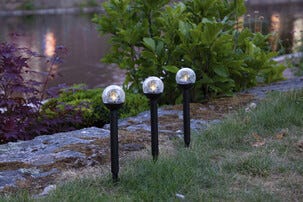 Pollare solcell svart glas, Star Trading Roma, 3-pack