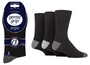SockShop Gentle Grip Miesten sukat, 39–45, 3 paria