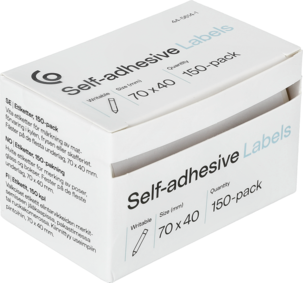 Selvheftende etiketter til bokser og flasker, hvite
