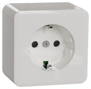 Schneider Exxact utanpåliggande 1-vägs vägguttag, jordat
