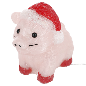 Gris juldekoration utomhus med belysning, 19,5 cm