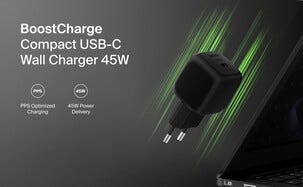 Belkin BoostCharge USB-C laddare 45W med kabel, WCA013kq1MBK-B6