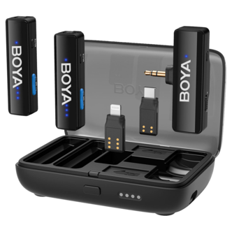 Boya Boyalink V2.0 trådløs mikrofon 3,5 mm, USB-C, Lightning