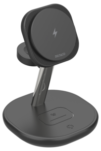 Deltaco 3-i-1 ladestasjon med hurtiglading, 15 W