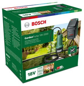 Bosch hagepumpe 18V-2000, batteridrevet