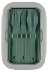 Matlåda med bestick och två fack